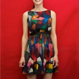 Alice + Olivia Silk Abstract Mini Dress